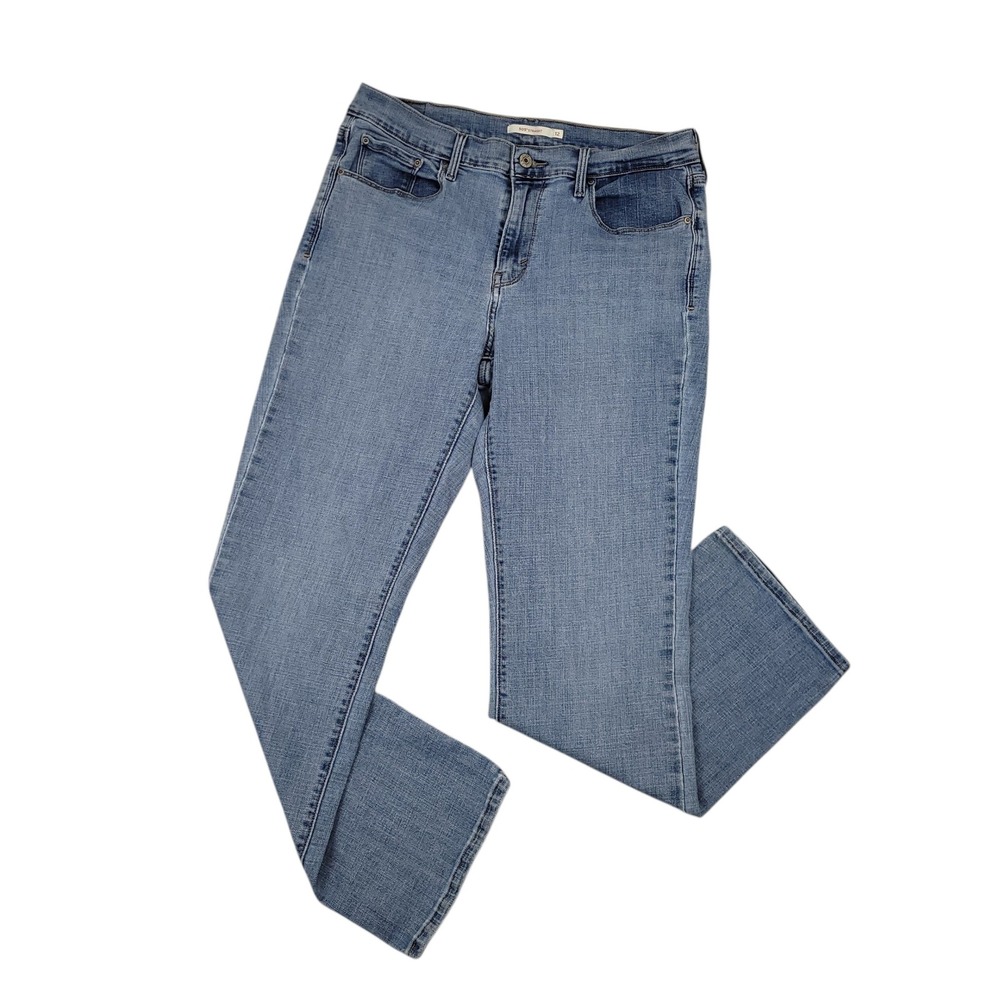 Levis 505 Straight Jeans Womens Size 12 Blue Denim Stretch Casual Everyday EUC